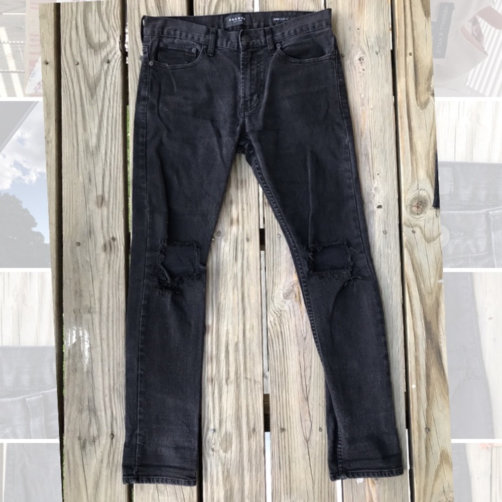 Distressed Black Ripped Jeans